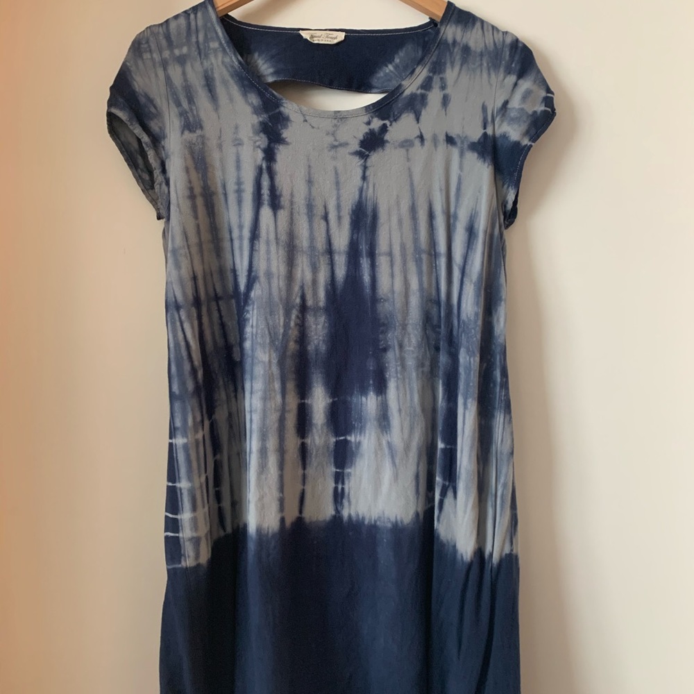 Blue tie dye t-shirt dress